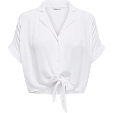 Only witte dames blouse   Revers kraag   Regular fit   Structuur patroon   Knoopsluiting   Duurzaam   Korte mouw Wit S