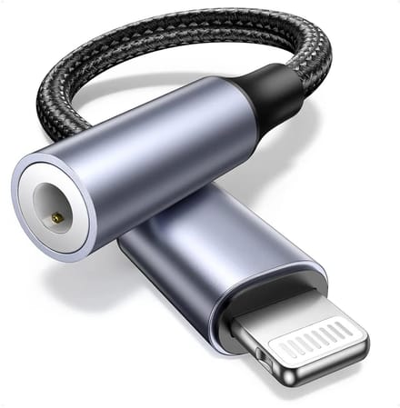 Qost - Lightning naar 3.5mm Jack Adapter - Spacegrey - Lightning naar aux Adapter - Geschikt voor iPhone
