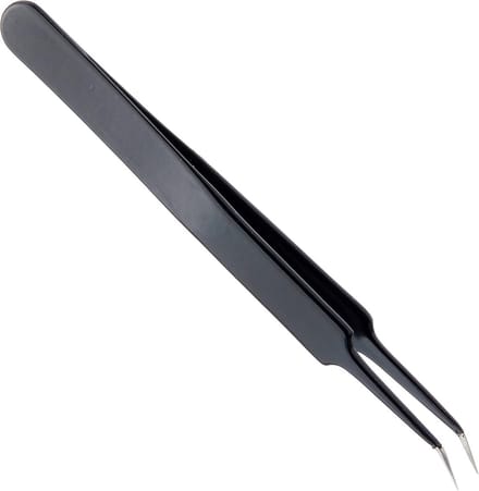 Gebogen SMD Pincet 110mm met Super Tip en ESD-coating