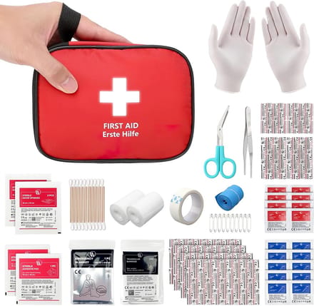 Famanu – Mini -set met 90 stuks, compacte kit voor buiten, thuis, auto, school en reizen