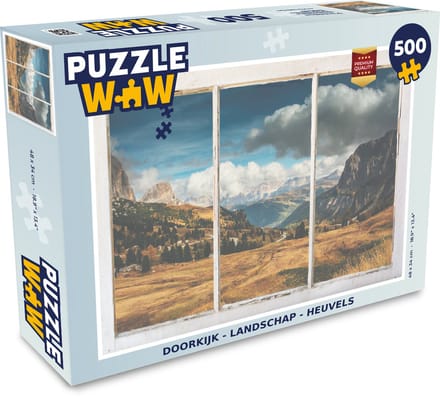 Puzzel Doorkijk - Landschap - Heuvel - Legpuzzel - Puzzel 500 stukjes