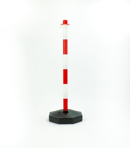 Afzetpaal - Afzetpalen rood/wit - vulbare voet - Mexxo