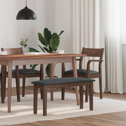 vidaXL - Bank - 90 - cm - massief - hout - rubber - bruin