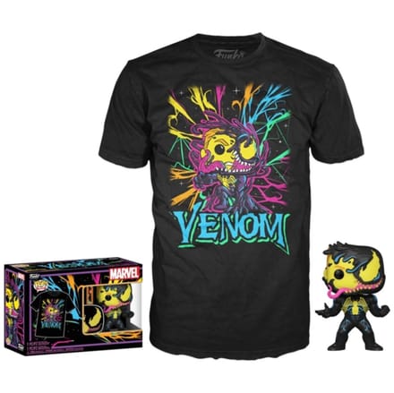 Funko Pop! Tees - Marvel Eddie Brock Black Light - Maat L