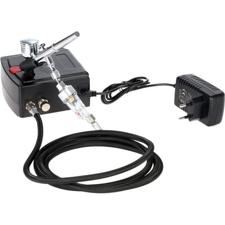 KKmoon 100-250V professionele zwaartekrachtvoeding Dual Action Airbrush-luchtcompressorset EU plug gray