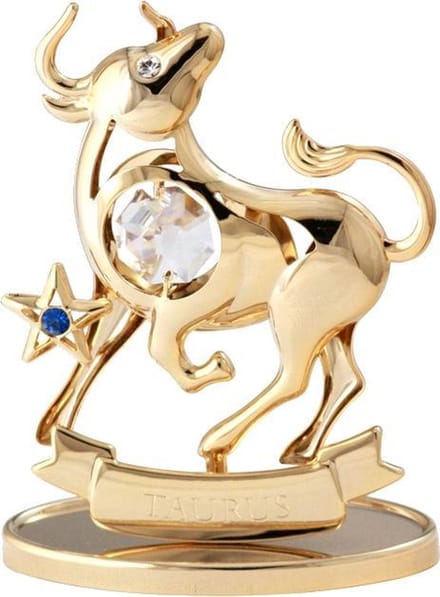 Sterrenbeeld Stier versierd met Swarovski®-kristallen 24-karaats verguld