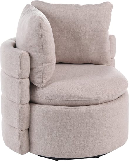 RANDERS - Draaifauteuil - Beige - Polyester