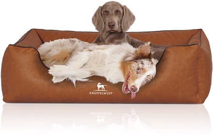 Knuffelwuff Hondenbed Henderson van kunstleer XL 105 x 75cm roestkleurig