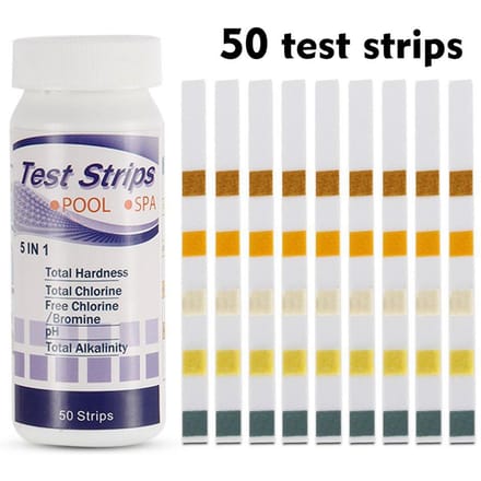 5 In 1 Zwembad SPA Teststrips Chloor pH Alkaliteit Waterhardheid Testen Healthwater Pool wit