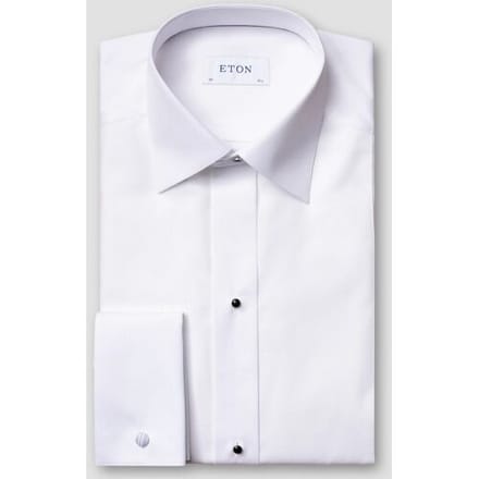 Eton Overhemd Slim Evening Piqué French Cuffs Extra Long Staple Cotton Wit / male