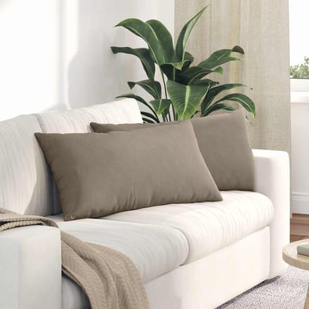 vidaXL - Zitkussens - 2 - st - Stof - Taupe - 80 - x - 40 - cm
