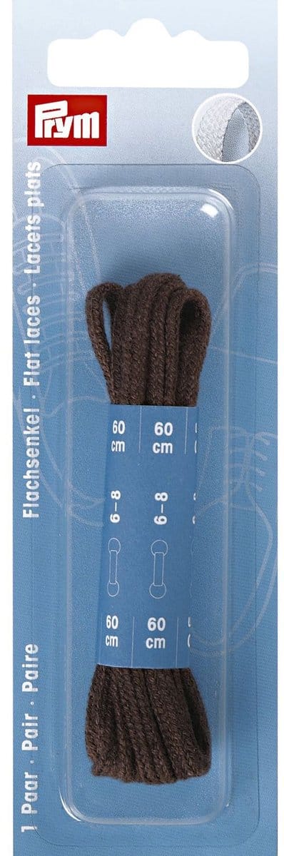 Platte veters 4 x 600 mm bruin 1 paar