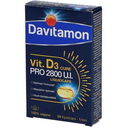 Davitamon Vitamine D3 Pro 2800 IU Vegan 24 Liquidcaps