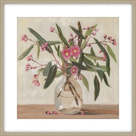 HomeBound by KY | Schilderij met frame vaas met bloemen | schilderij | 80x80x3,3cm