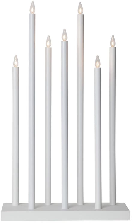Star Trading kandelaar, 'Holy' van hout en metaal, 7 x E10 gloeilampen, wit, H 66cm, B 38cm