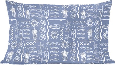 Sierkussens - Kussentjes Woonkamer - 60x40 cm - Kust - Zee - Blauw - Wit
