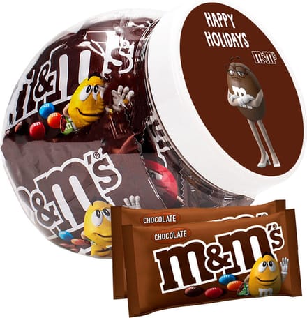 M&M's Chocolade - "Happy Holidays" - chocoladecadeau - in herbruikbare pot - 450g