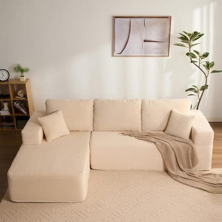 Luxe Uitschuifbare Slaapbank – Beige – Industrohome