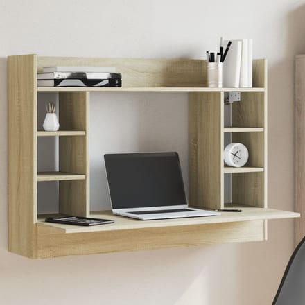 vidaXL - Wandbureau - 105x48x75 - cm - bewerkt - hout - sonoma - eikenkleurig