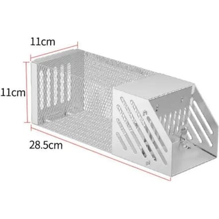 Doorlopende rattenval met enkele deur, binnen en buiten muizenvanger, muizenval, metalen herbruikbare muizenrattenkooi white