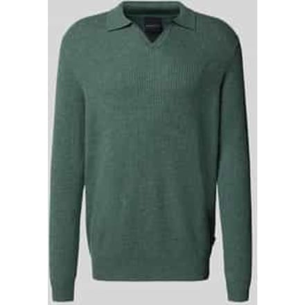 Regular fit gebreide pullover met polokraag van wolmix