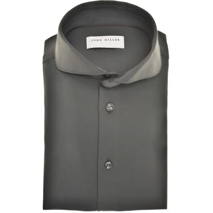 John Miller Overhemd Plain Color Hyperstretch Cutaway Collar Donker Groen Melange / male
