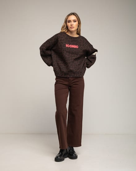 Basic wide leg jeans met een hoge taille.