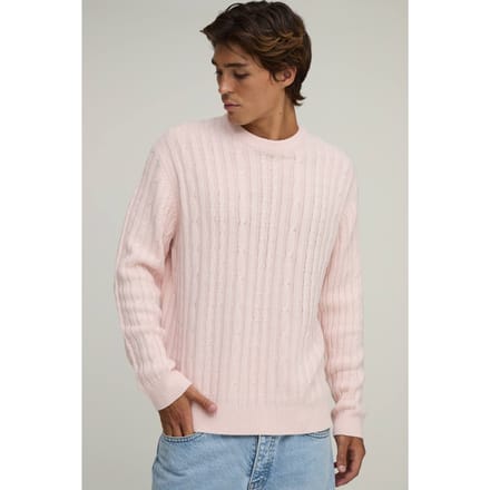 Kabelgebreide Trui Met Relaxed Fit | Light Pink | Size Small