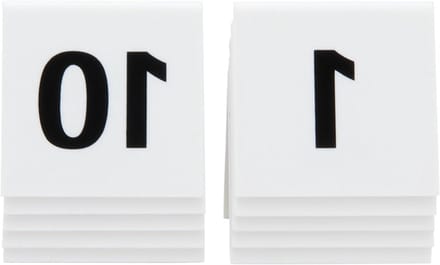 Tafelnummers Set - Genummerde Borden - Horeca Organisatie - Dubbelzijdig Zichtbaar - 4 x 5 cm - Wit