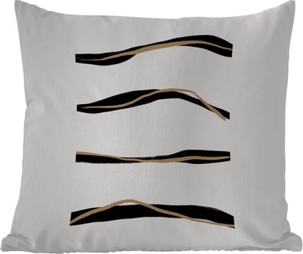 Buitenkussen - Lijn - Zwart - Design - 45x45 cm - Weerbestendig