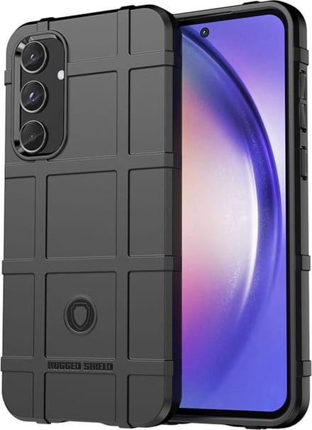 MobyDefend Hoesje - Geschikt voor Samsung Galaxy A55 - Rugged Shield TPU Backcover - Zwart