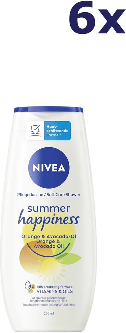 6x NIVEA Douchegel - Summer Happiness 250ml