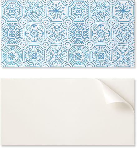 Zelfklevend vinylpaneel met print van 120x60 cm met keramisch ruitpatroon.