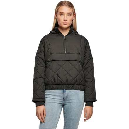 Dames sweatshirt met capuchon Urban Classics oversized diamond quilted pull over