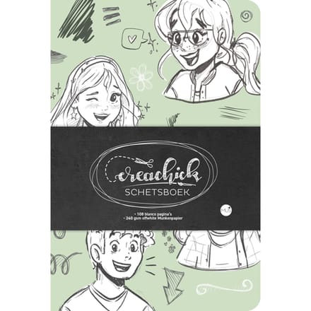 CreaChick Schetsboek Sage Green Kleurboeken