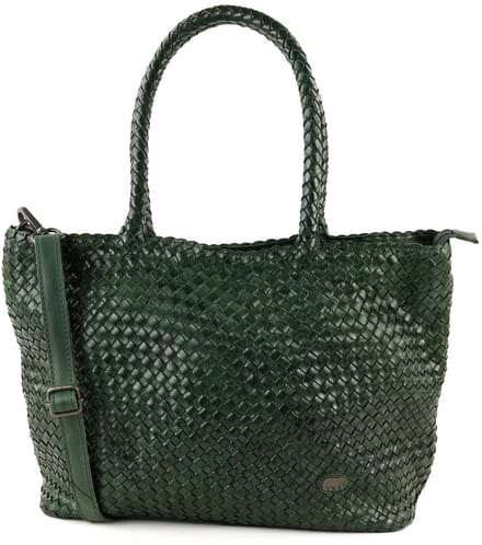 Bear Design Suus Gevlochten Shopper - Groen