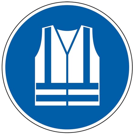 Waarschuwingshesje verplicht sticker - ISO 7010 - M015 400 mm