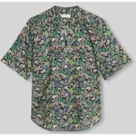 regular fit blouse met korte mouwen van puur katoen