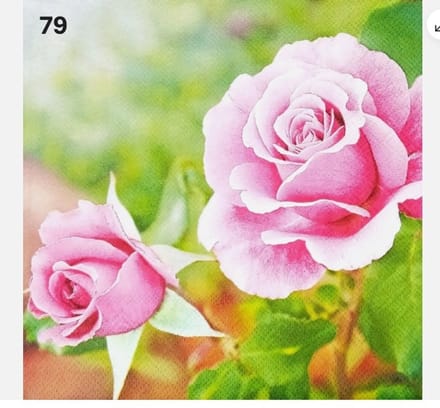 Servetten roses in the garden, Roze servetten, decopage, servetten, num 79