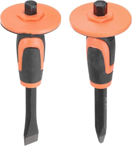 Metselbeitel set - Steenbeitel plat - Beton breken - Schokabsorberende grip - 246 mm - Zwart