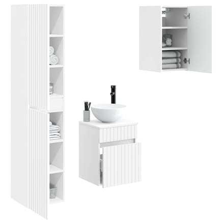 vidaXL - Badkamermeubel - Set - 3 - st - Hoogglans - Wit - 33 - x - 34,5 - x - 160 - cm