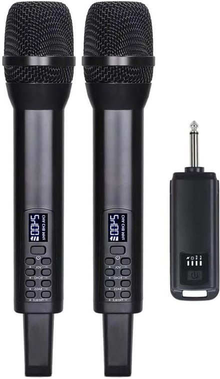 Draadloze Microfoon Set - Zang Microfoon - Karaoke Optredens - 2.4G Stabiele Transmissie - 2 Microfoons - Zwart