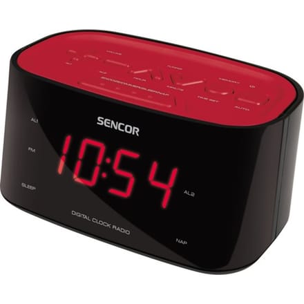 Sencor SRC 180 RD - Klok Zwart, Rood radio