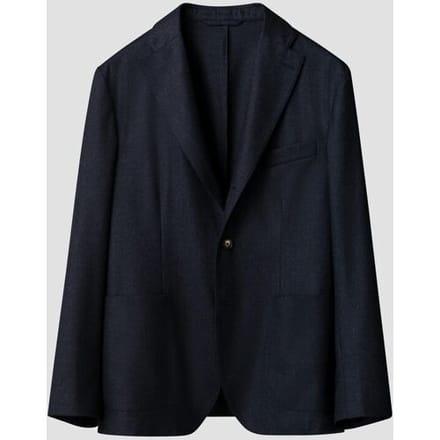 Eton Colbert Soft Vitale Barberis Canonico Wool Flanel Faux-Uni Navy / male