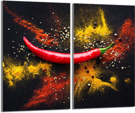 TMK ArtDeko - Snijplank - Chilli - Szkło Hartowane - 52x30cm