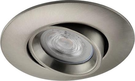 LED inbouwspot Ebbe -Rond RVS Look -Extra Warm Wit -Dimbaar -4W -LED LED Met Philips LED lamp