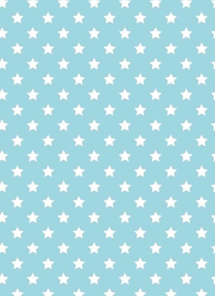 2 Kleine rollen - Cadeaupapier 30 cm - Stars Baby Blue