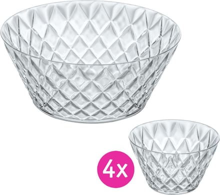 Koziol - Crystal Salad bowl 350 ml with 4 bowls
