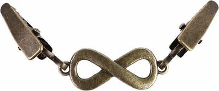 Fako Bijoux® - Vestsluiting - Vestclip - Sjaalspeld - Vestklem - Knoop Mini - Infinity - Bronskleurig