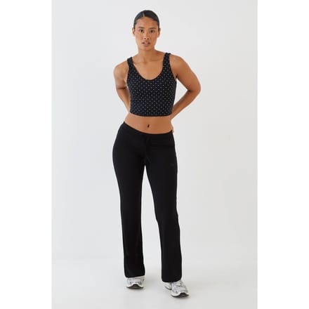 Dames Dsgn Studio Superzachte Lage Taille Flared Joggingbroek | Zwart | Maat: Medium